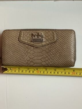 Coach Madison Snake-Embossed Zip Wallet